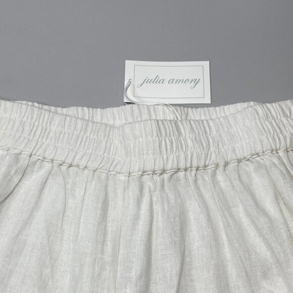 Julia Amory Women’s Obe Linen-Blend Wide Leg Pull-On Pants Size S White - Picture 5 of 6